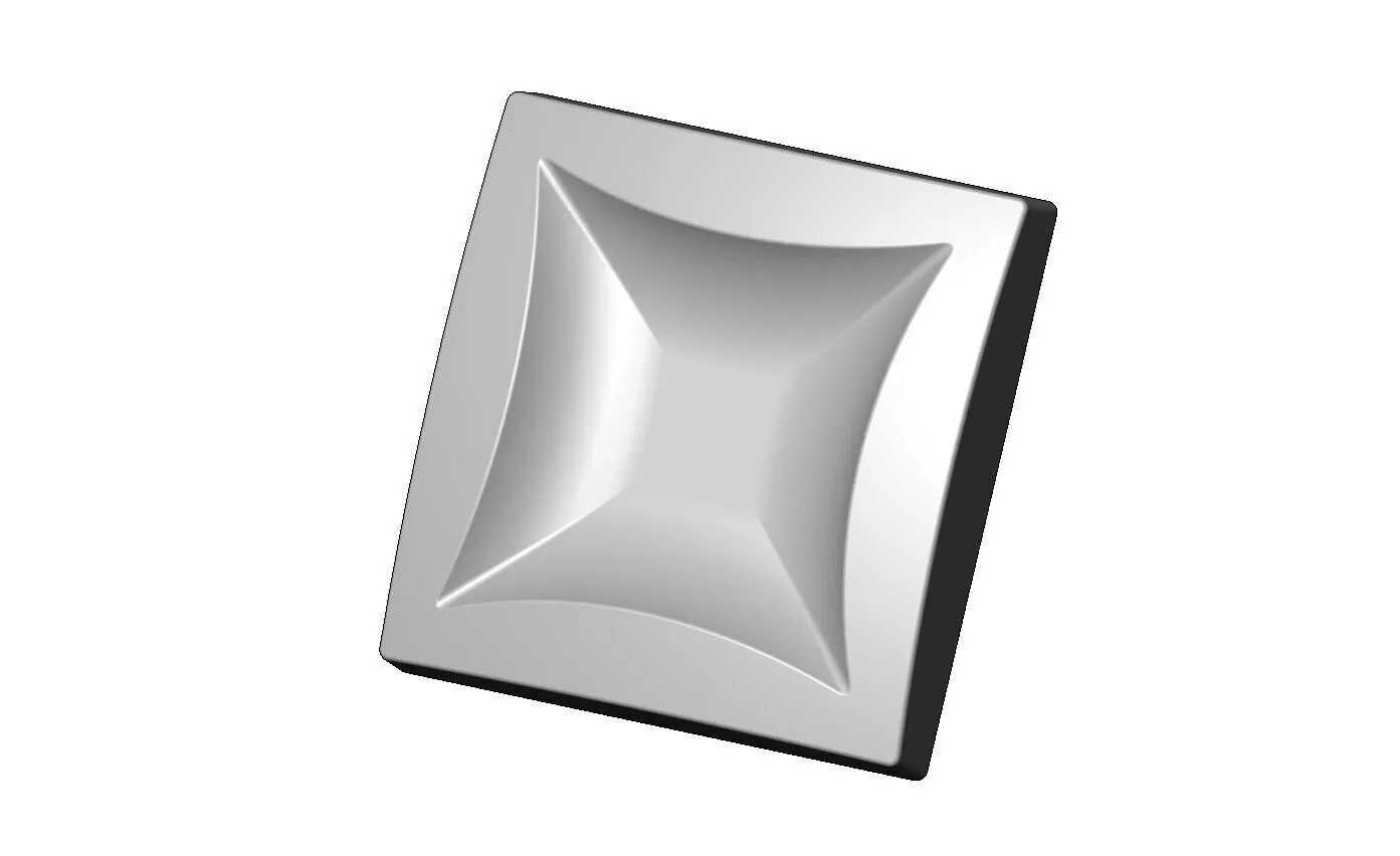 Carved square concave tile onlay relief 3D print model