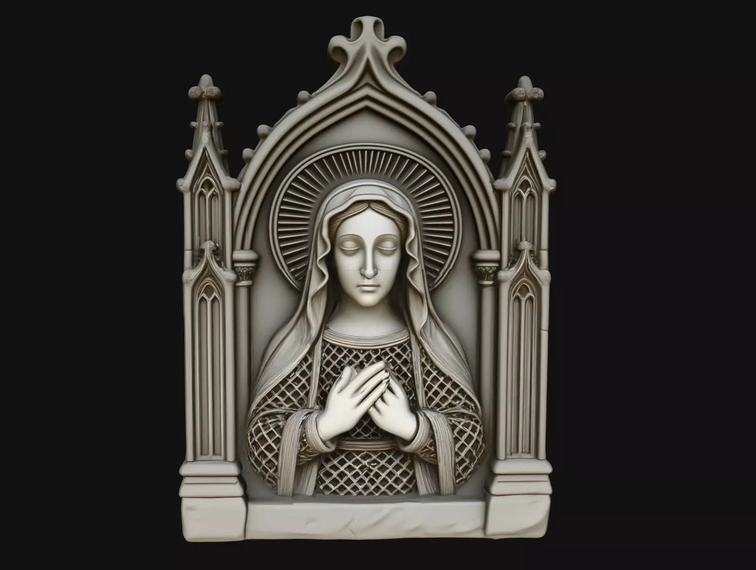 Gothic Virgin Mary Cathedral Pendant STL Print Model 3D print model