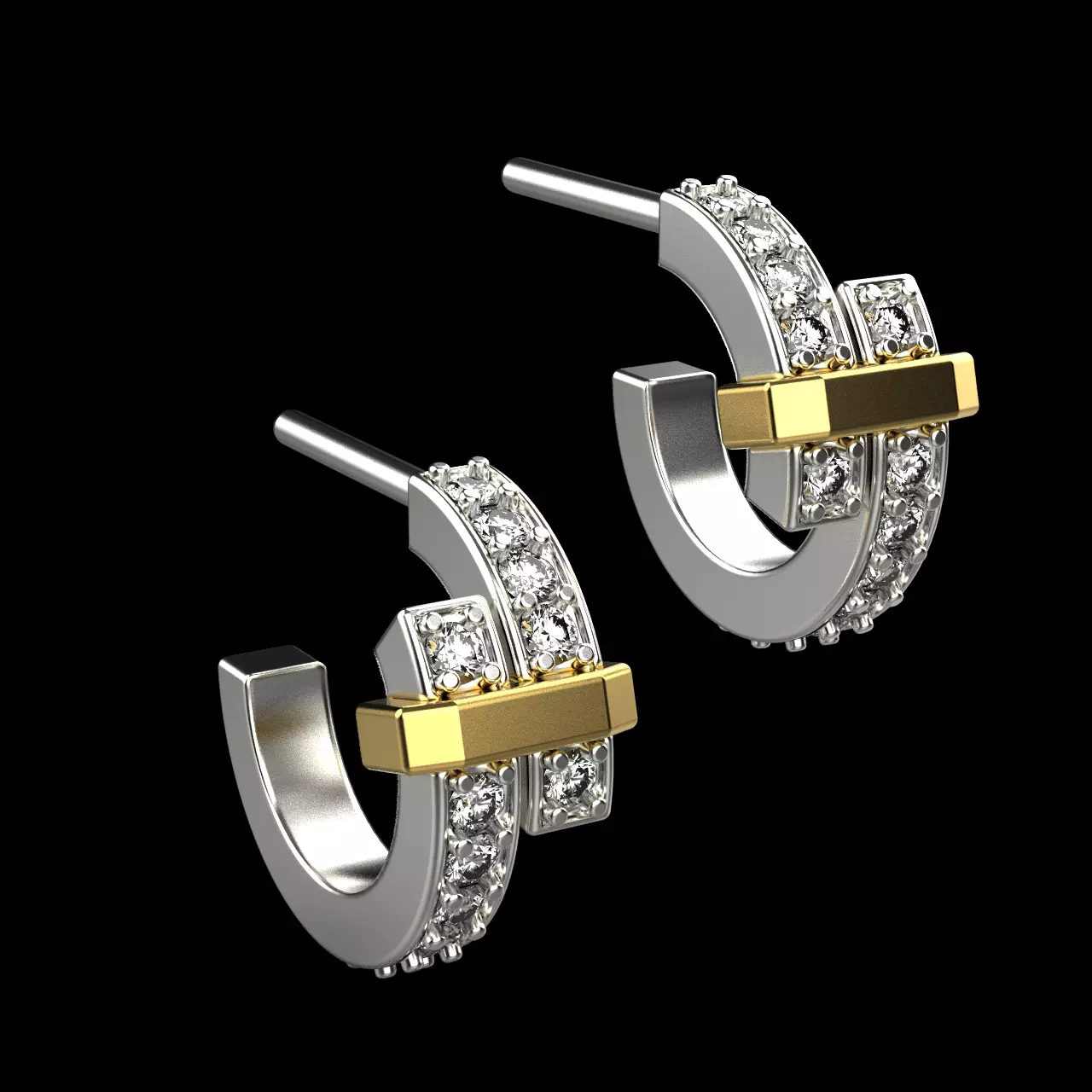 Tiffany edge earrings 063 3D print model