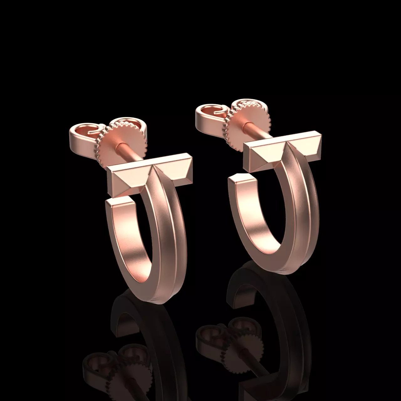 tiffany t earrings 0066 3D print model