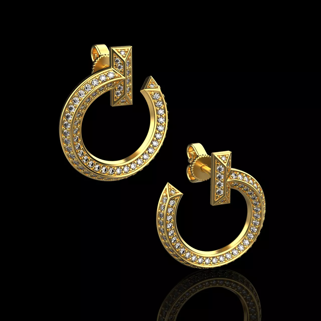 tiffany t earrings 0067 3D print model
