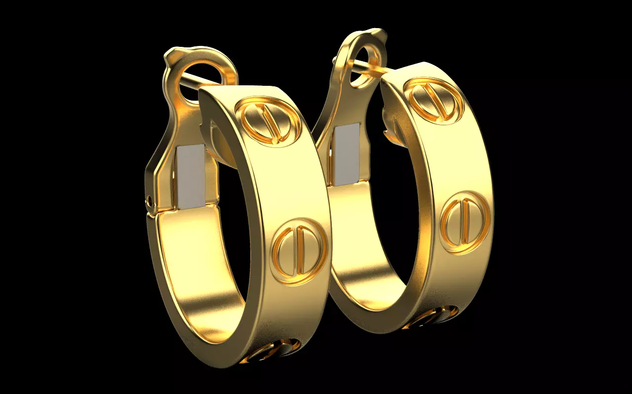 Love earrings 074 3D print model