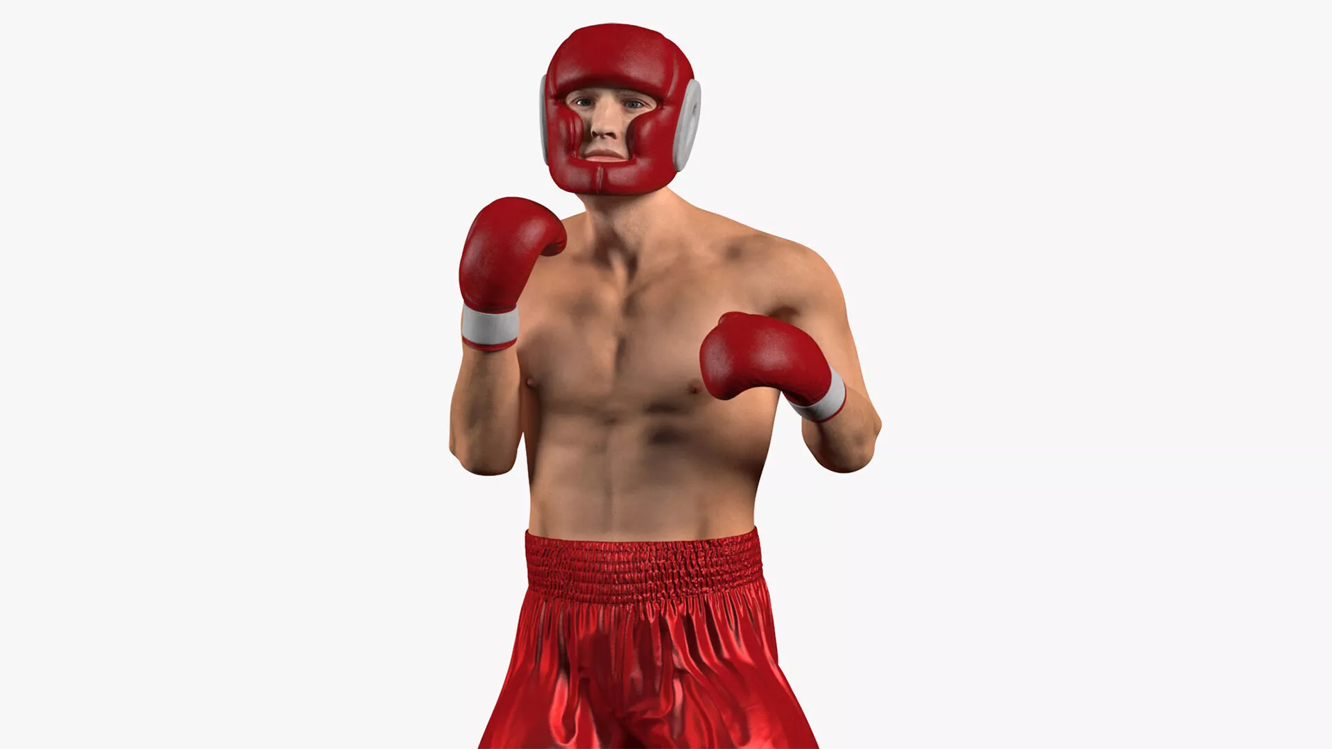 Male Boxer in Gear Rigged 3D model
