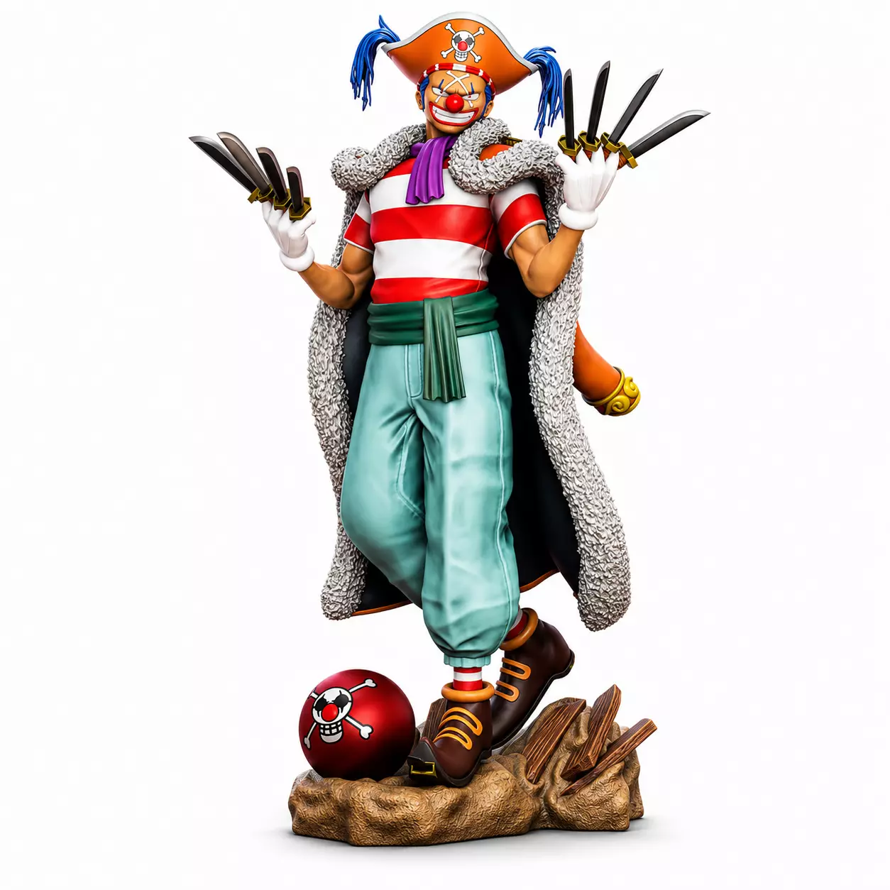 Buggy the Clown One Piece 3D Printable STL Statue 3D print model