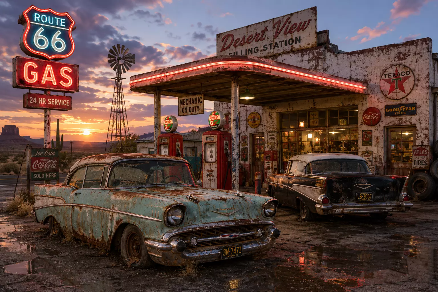 Abandoned Route 66 Gas Station 3D model