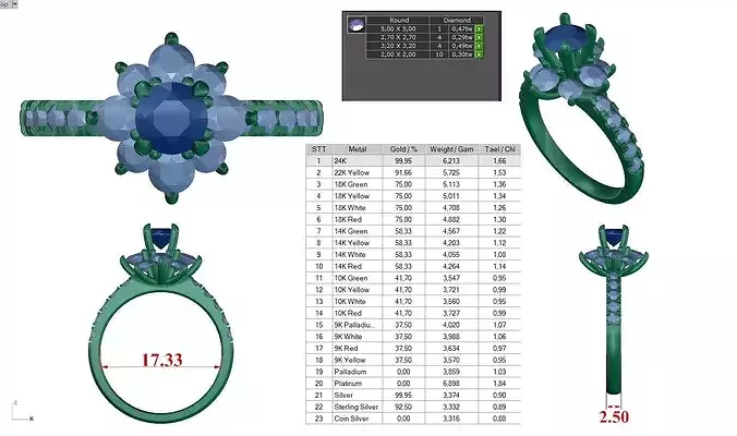 3D model of a jewelry ring 3D print model
