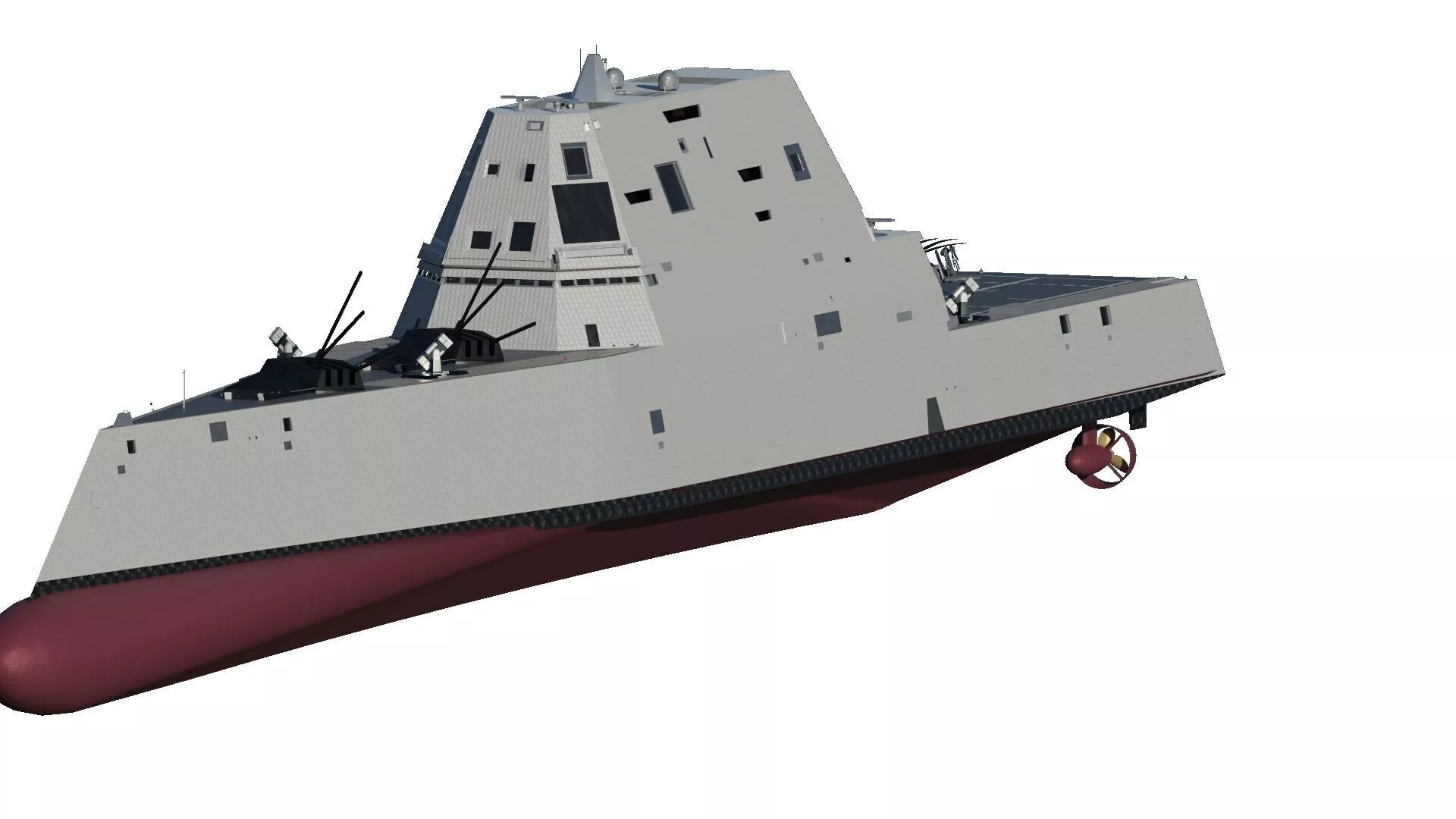 US NAVY MODERN STEALTH GUIDED MISSILE DESTROYER 3D model