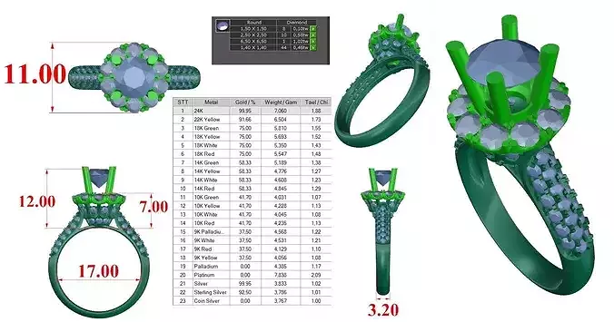 3D model of a jewelry ring 3D print model