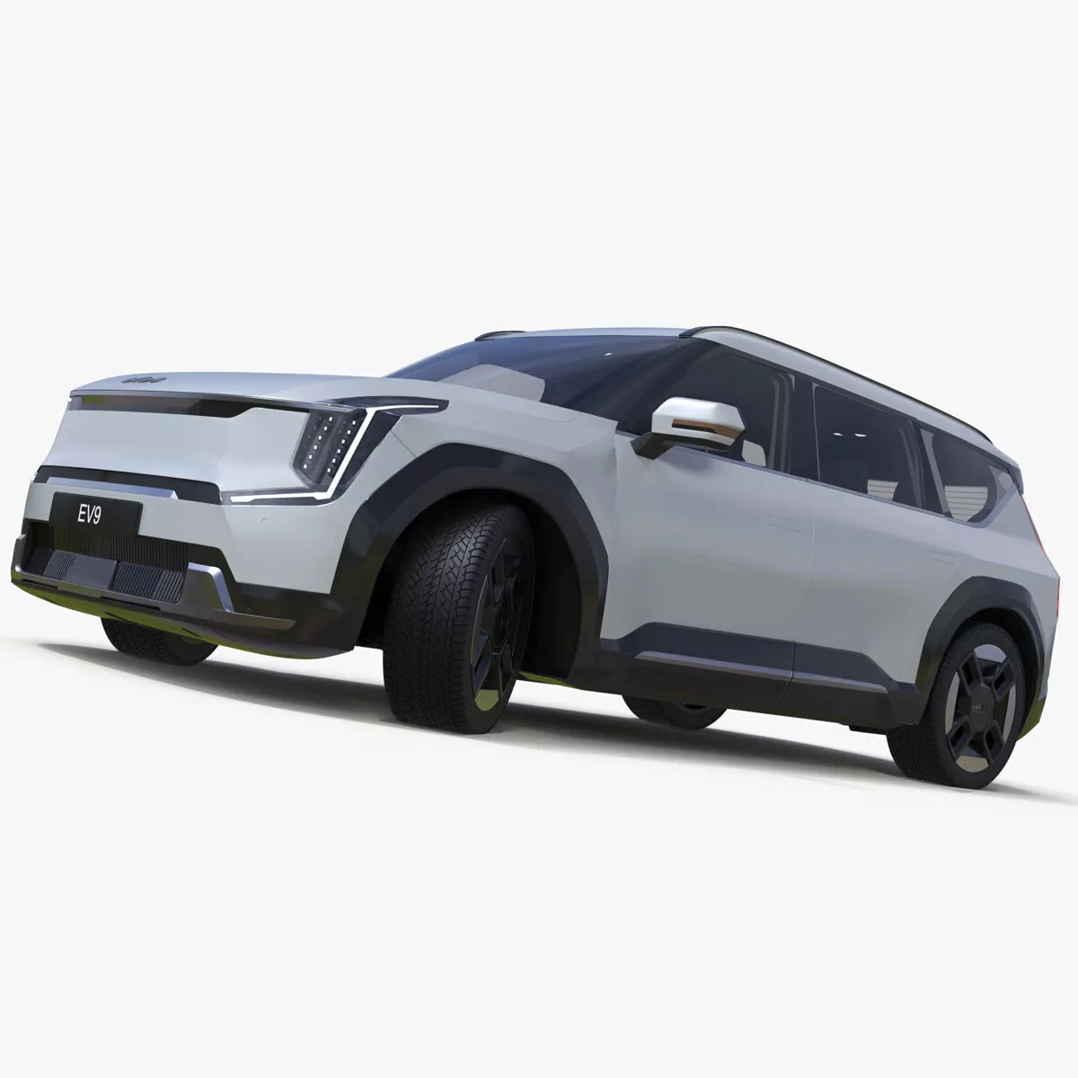 KIA EV9 Electric SUV Silver Rigged for Maya 3D model