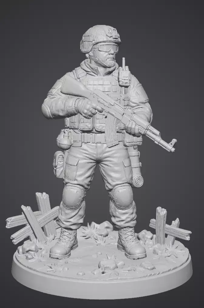 Soldier mini figure 3cm 3D print model