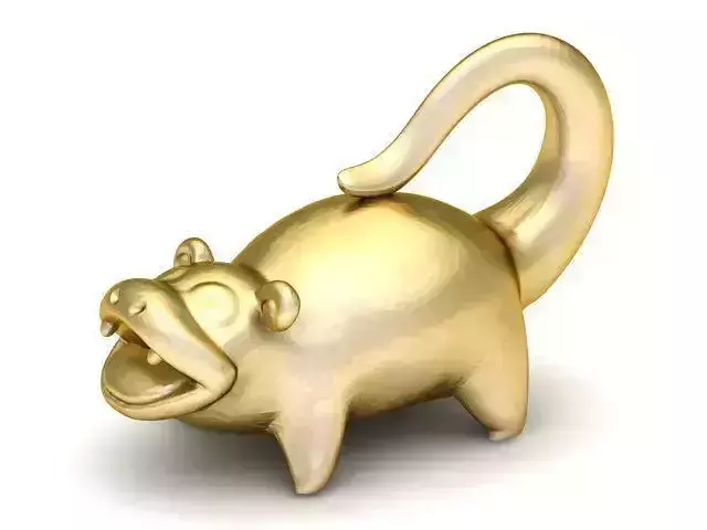 Pendant gold rat figurine