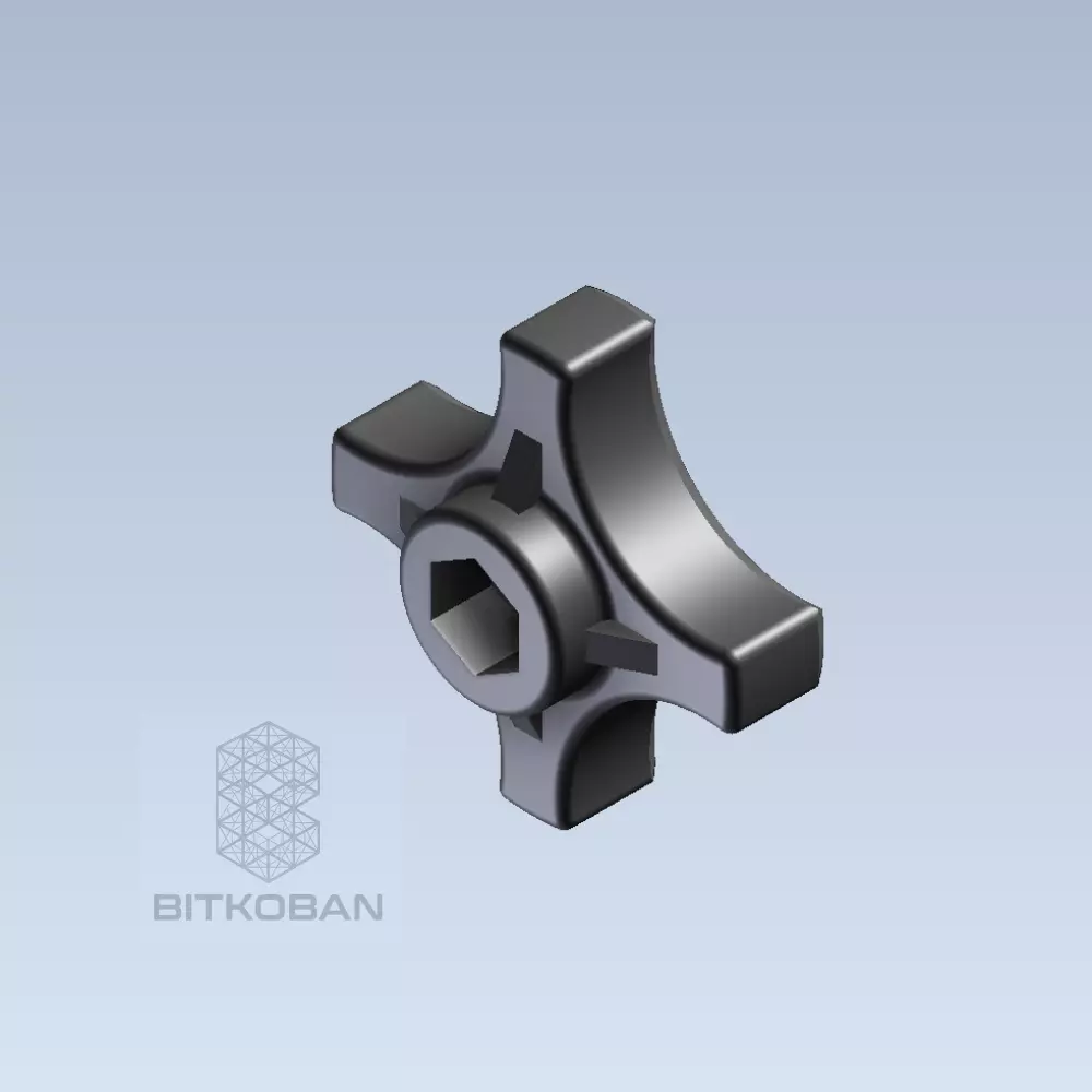 Heavy-Duty 4-Lobe Multi-Drive Knob - M6 M8 1-4 5-16 Free 3D print model