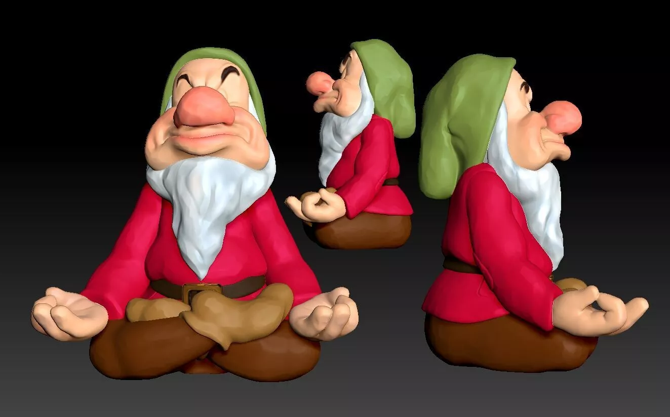 Grumpy meditation 3D print model