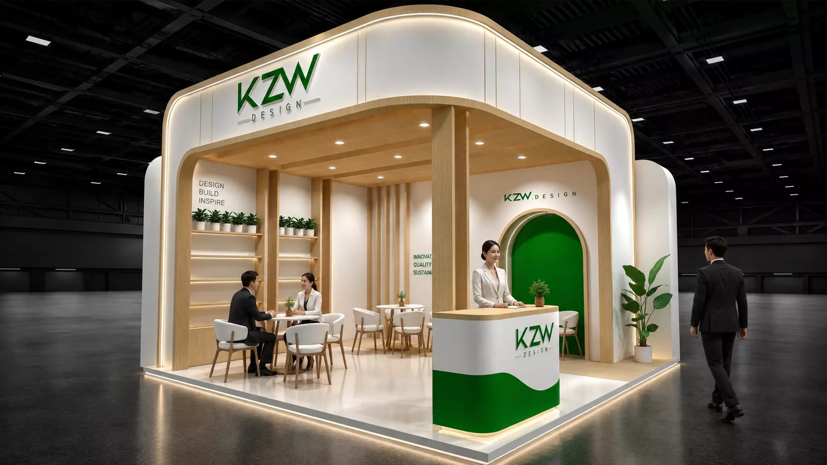 Modern Eco Exhibition Booth Trade Show 3D Model 3D model