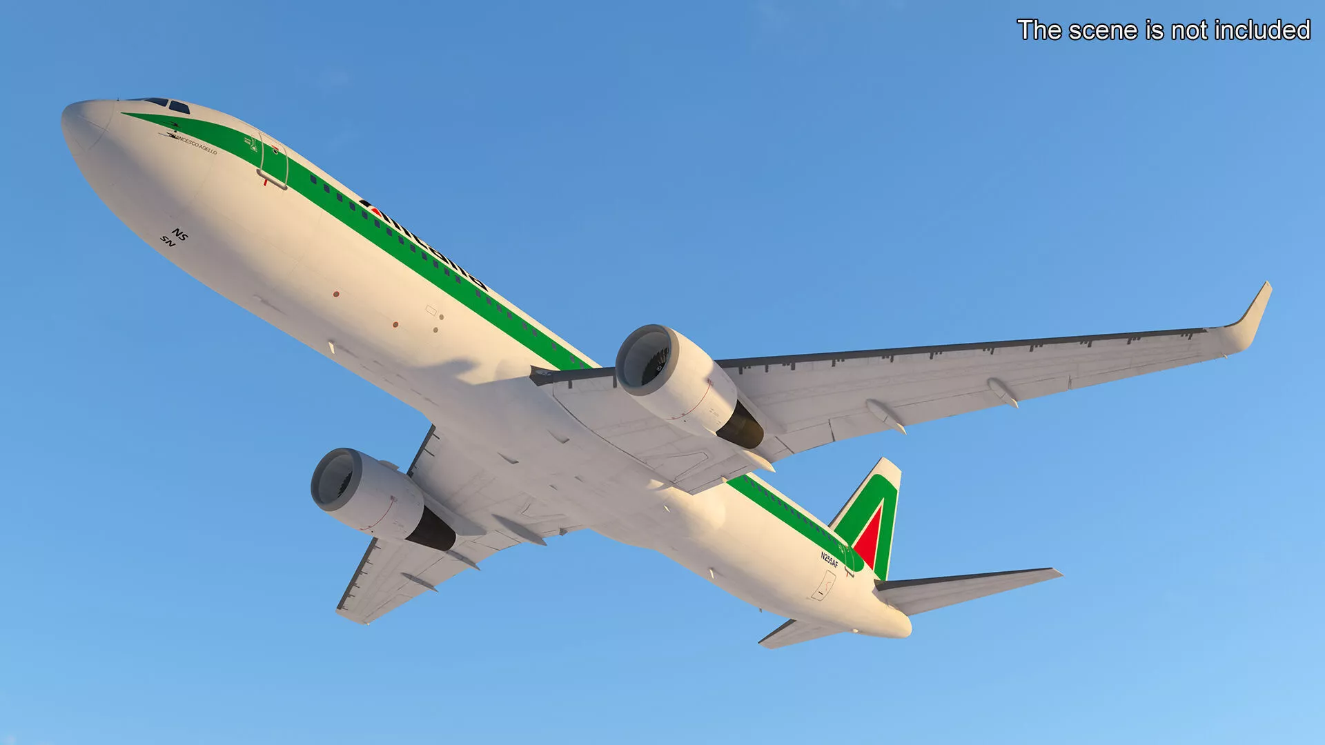 Alitalia Boeing 767 Passenger Jet Rigged 3D model