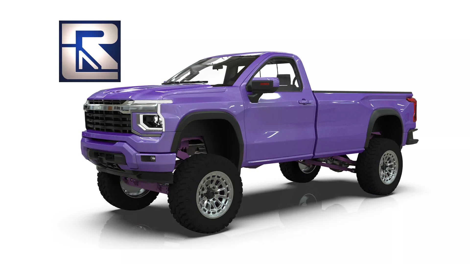 Concept 2027 Single Cab Lifted 4x4 Off Road Pickup 3D model