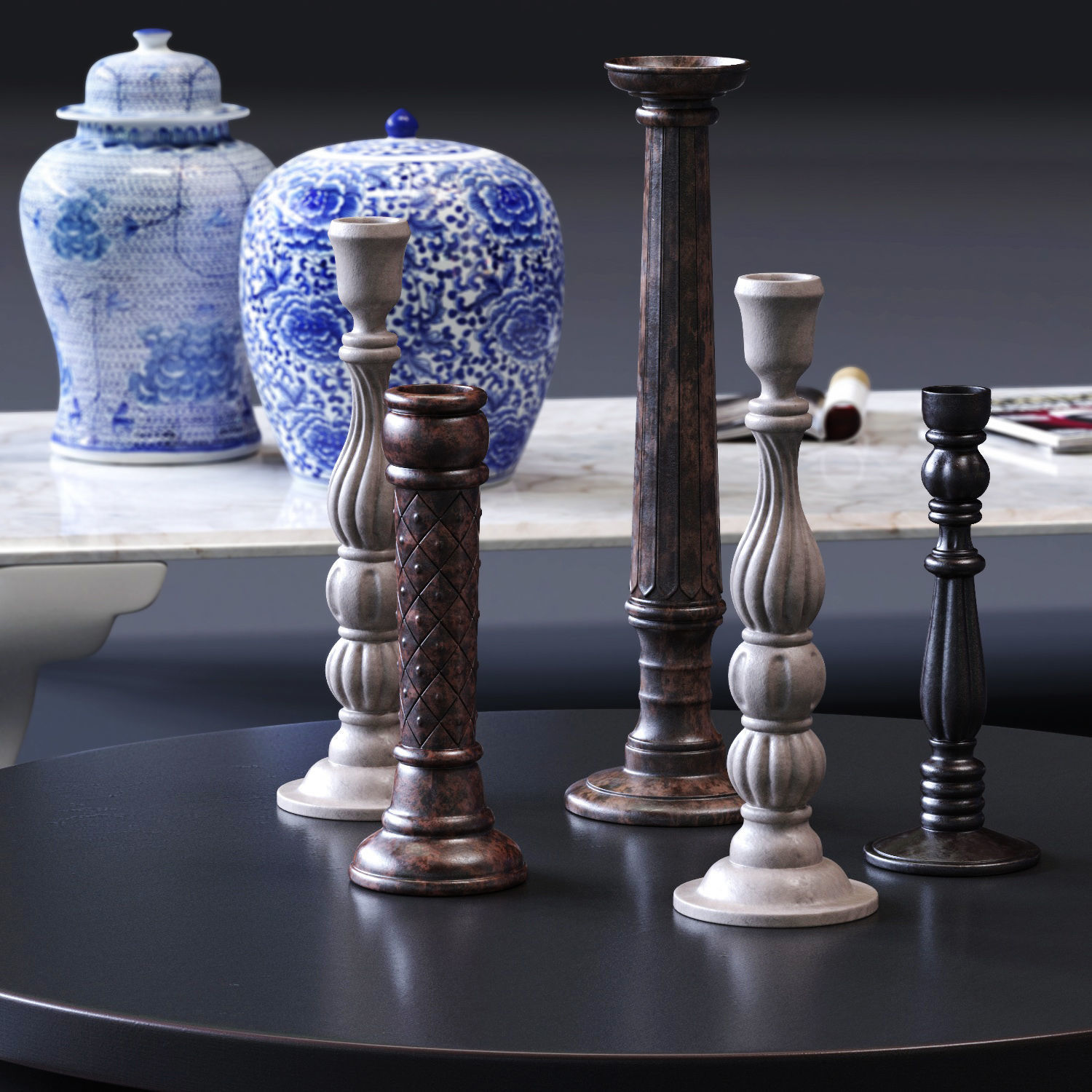 CorteZari Coffee Tables Set Low-poly 3D model_2