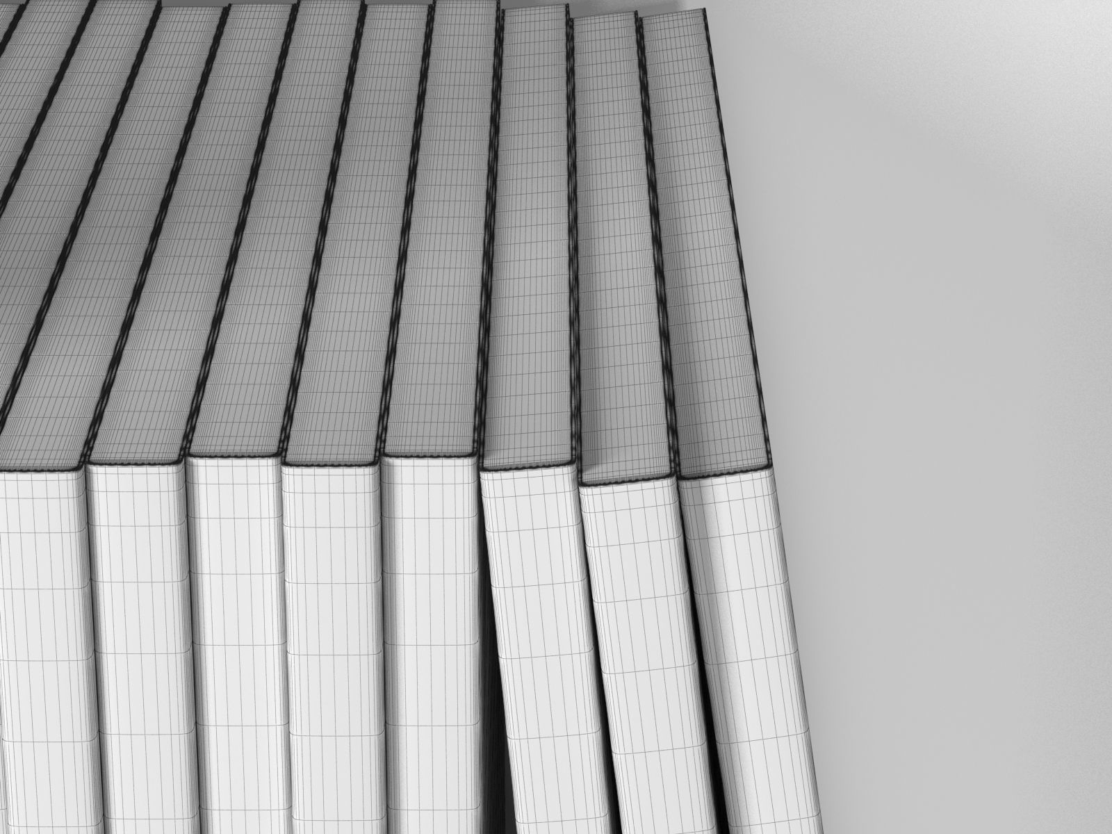 Studio Shelf with Books 3D model_2