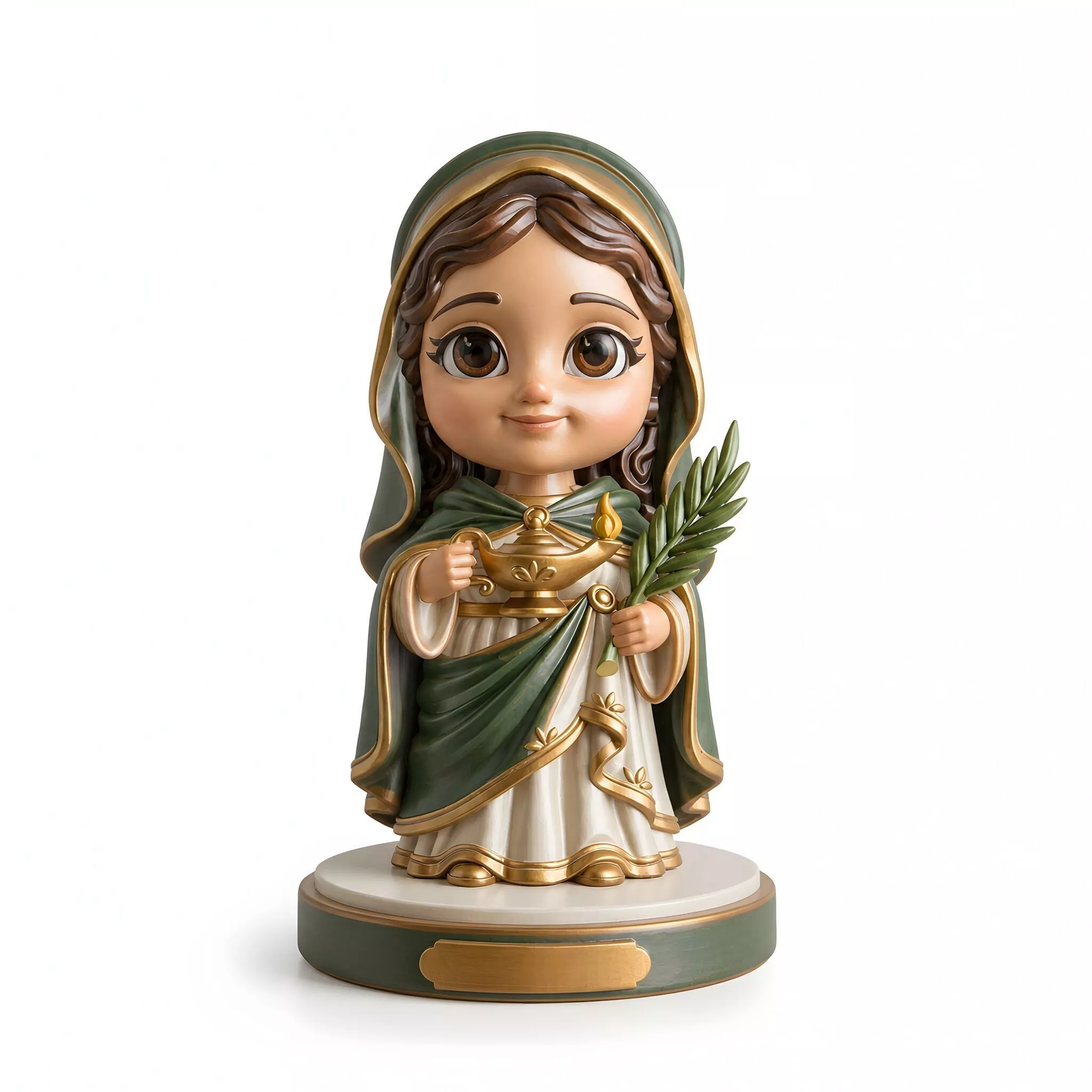Chibi Saint Lucy Holding Lamp 3D Print Model 3D print model