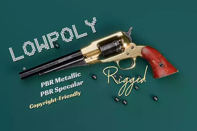 m1858 Percussion Revolver - Brass