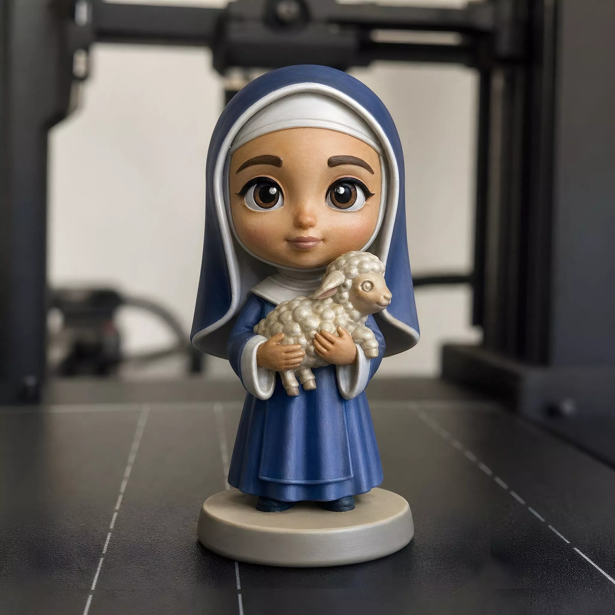 Chibi Saint Agnes Holding Lamb 3D Print Model 3D print model