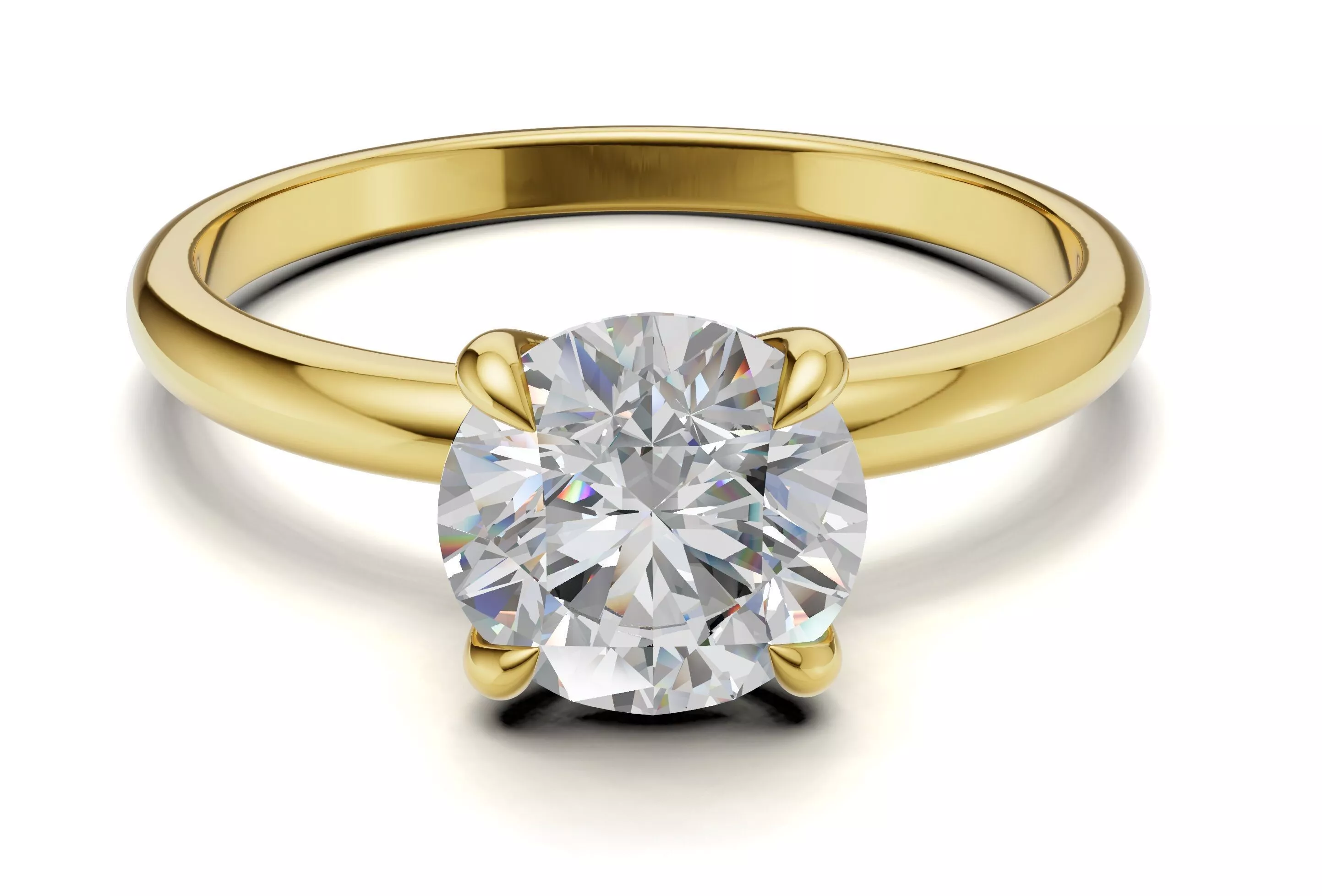 AV 771 Solitaire Engagement Ring in Round Diamond 3D print model