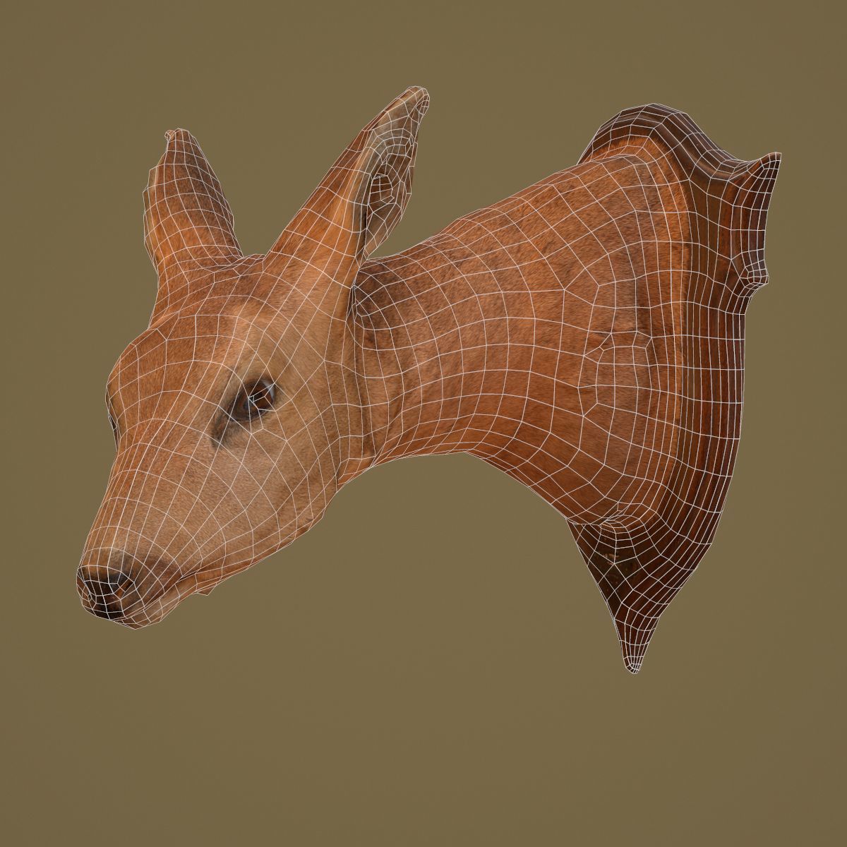 9 Animals Collection crocodile sculpture Low-poly 3D model_30