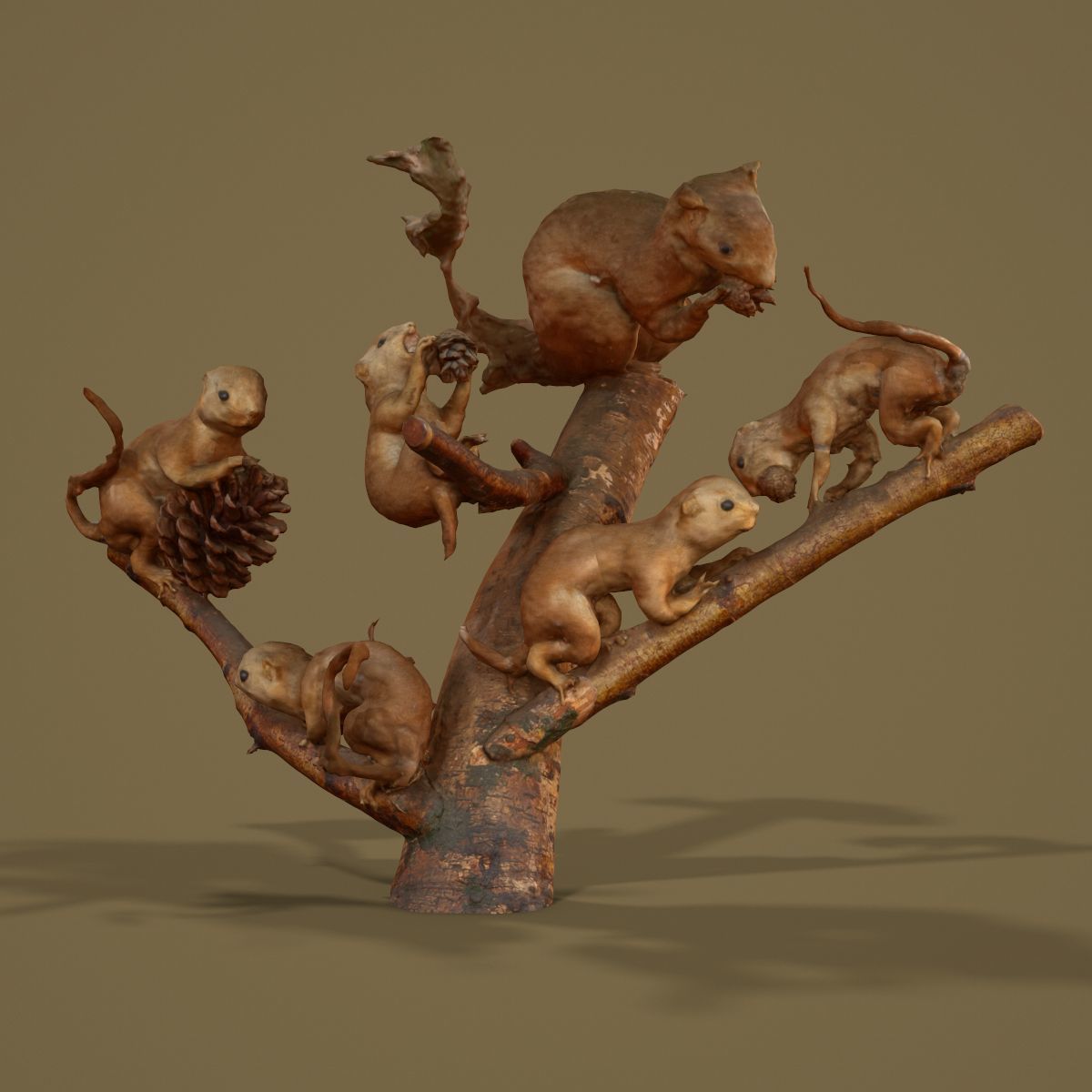 9 Animals Collection crocodile sculpture Low-poly 3D model_37