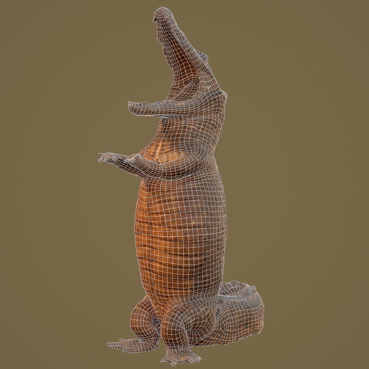 9 Animals Collection crocodile sculpture Low-poly 3D model_23