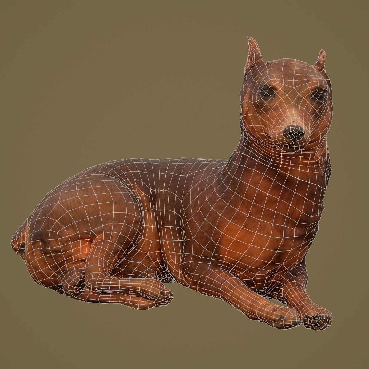 9 Animals Collection crocodile sculpture Low-poly 3D model_28