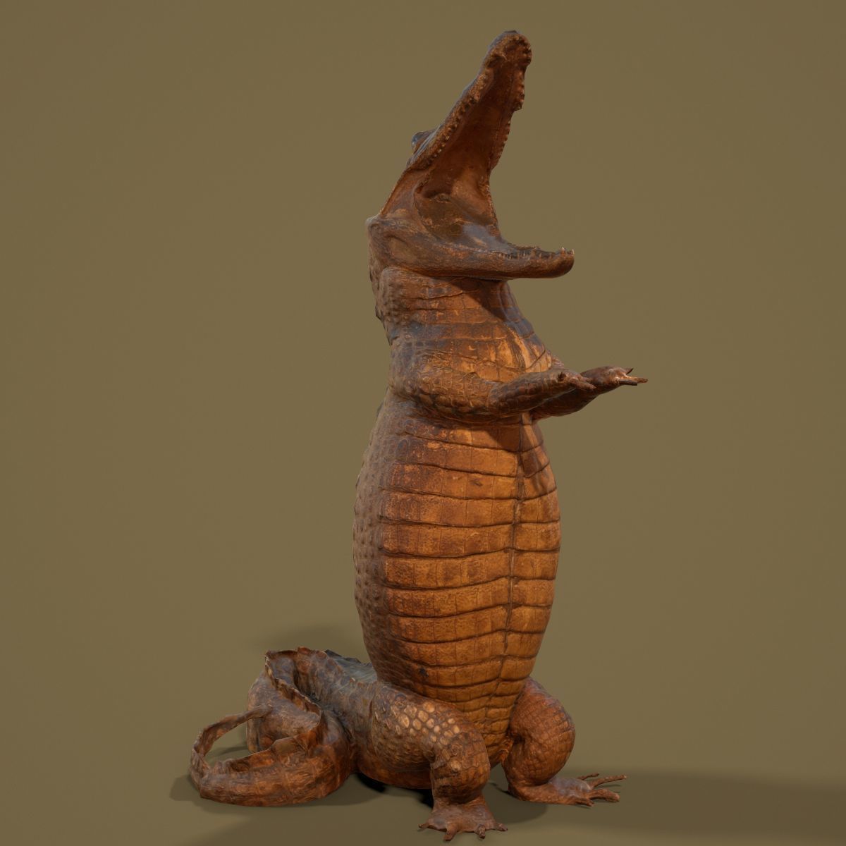 9 Animals Collection crocodile sculpture Low-poly 3D model_21