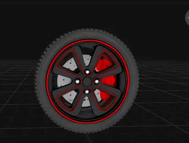 Sport Wheel with Brake Disc 3D print model