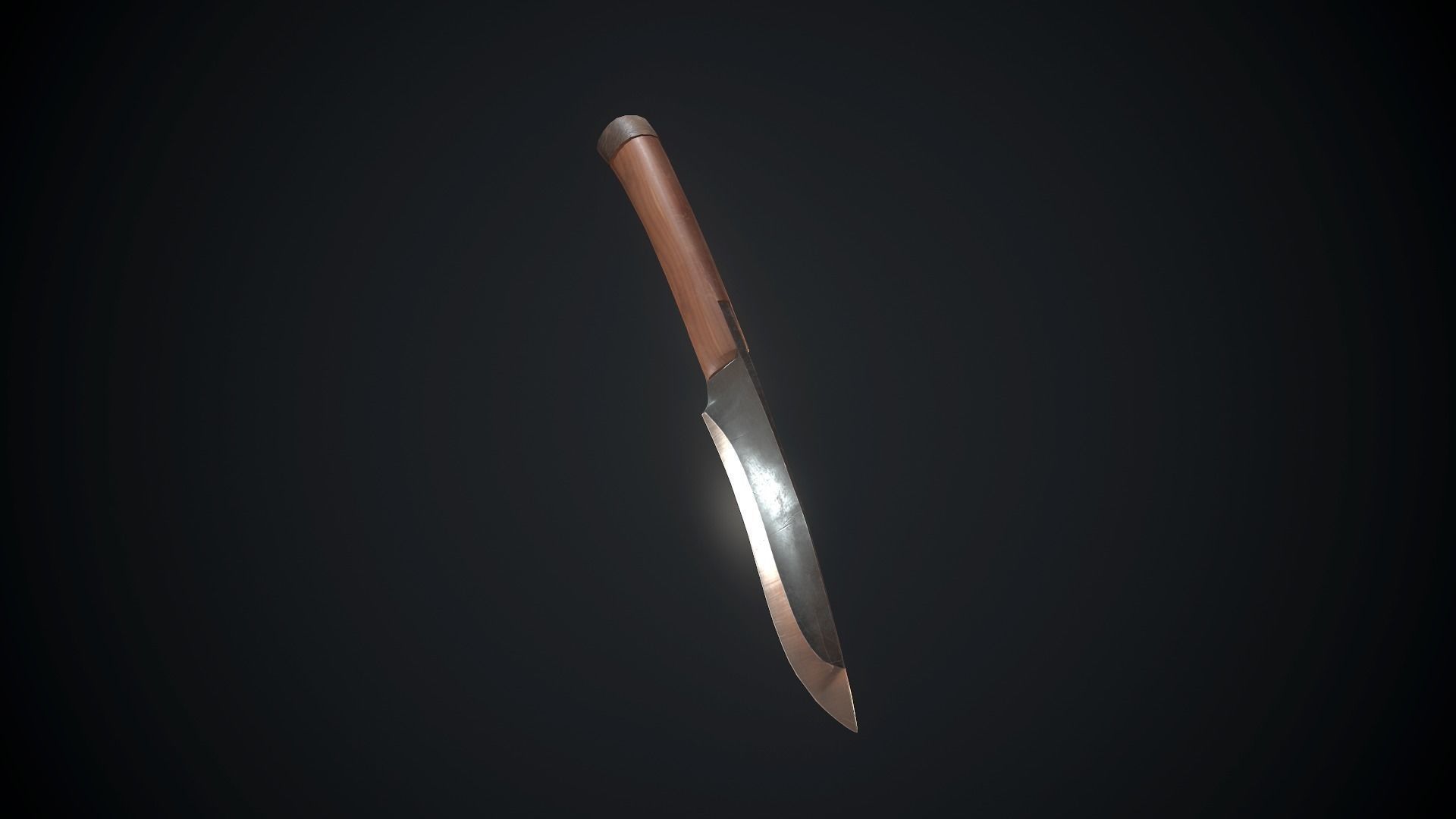 Rustic Knife Low-poly 3D model_2