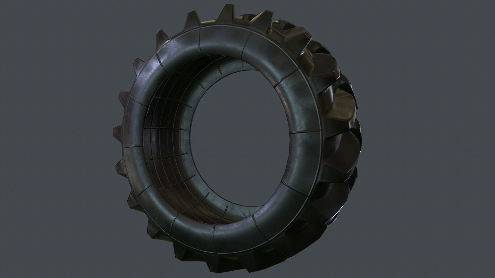 Tractor Tire PBR Game Ready Low-poly 3D model_0