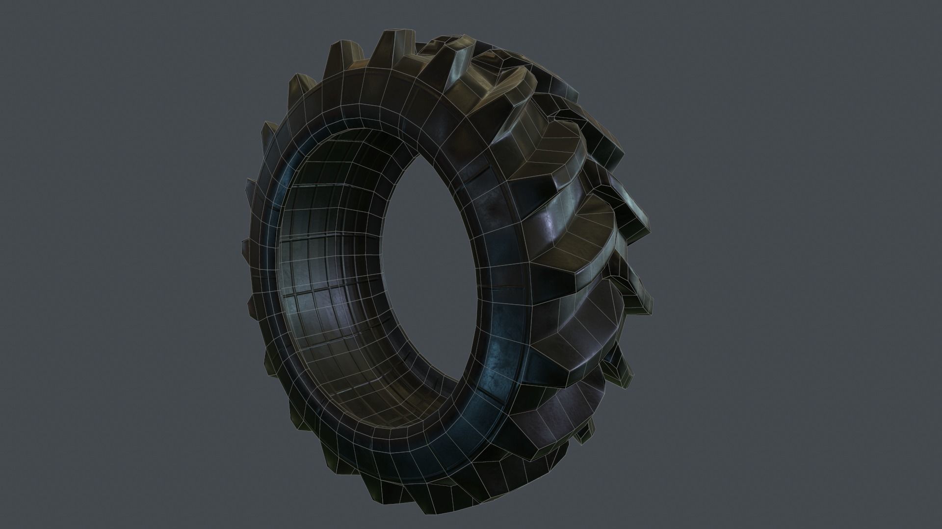 Tractor Tire PBR Game Ready Low-poly 3D model_13