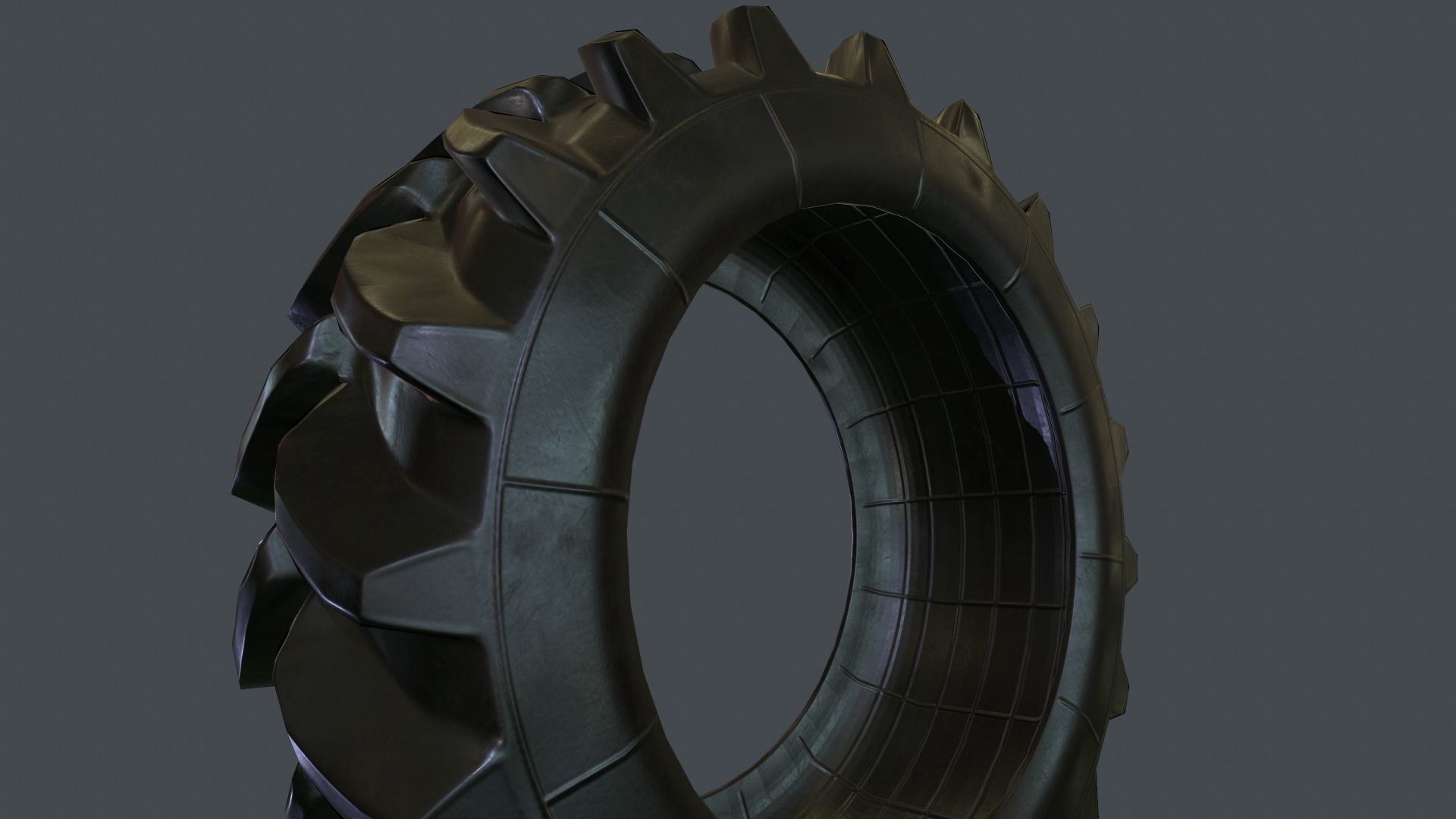 Tractor Tire PBR Game Ready Low-poly 3D model_3