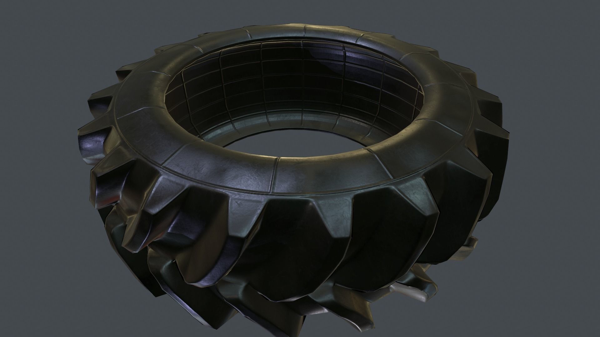 Tractor Tire PBR Game Ready Low-poly 3D model_5