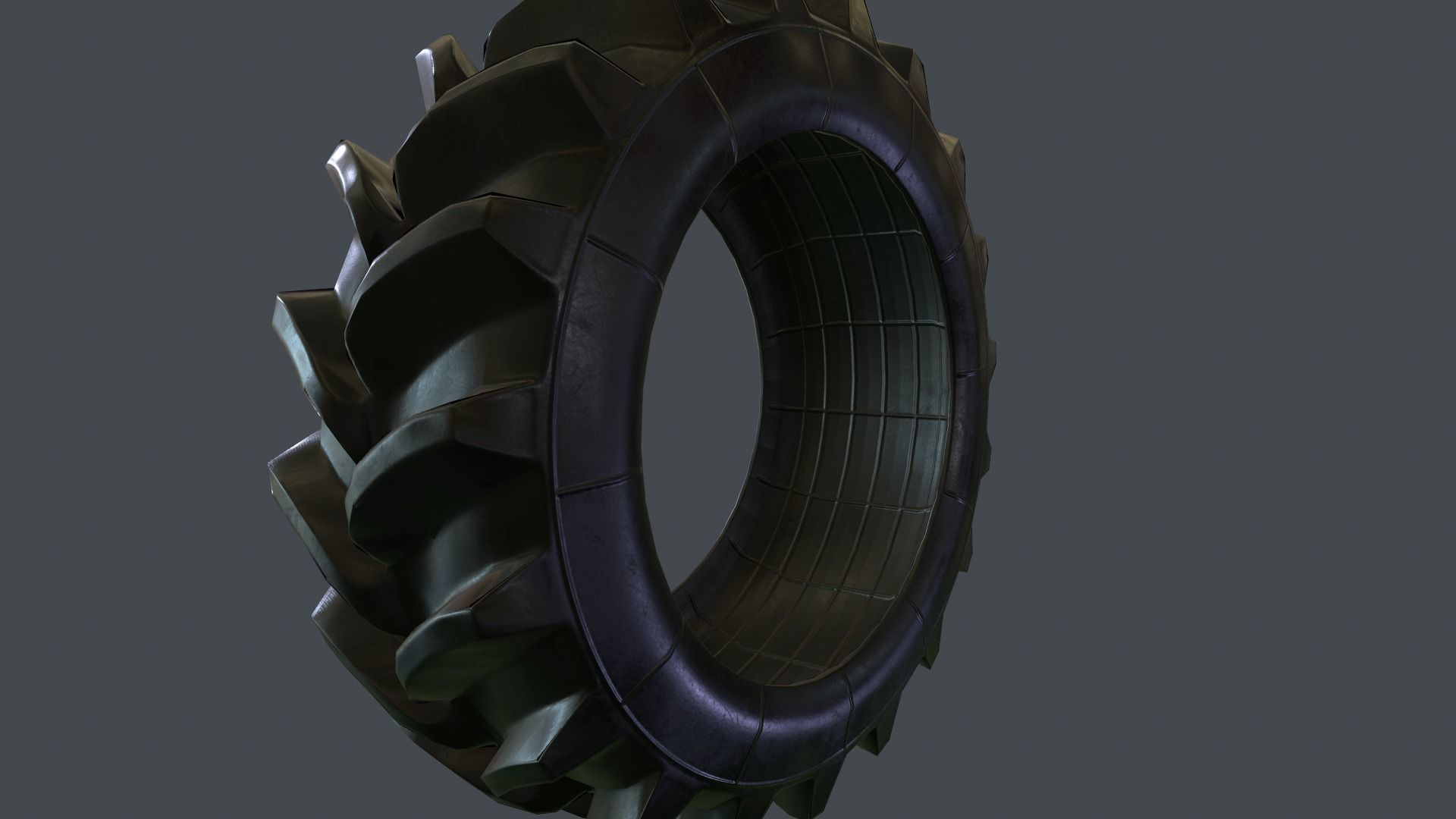 Tractor Tire PBR Game Ready Low-poly 3D model_12