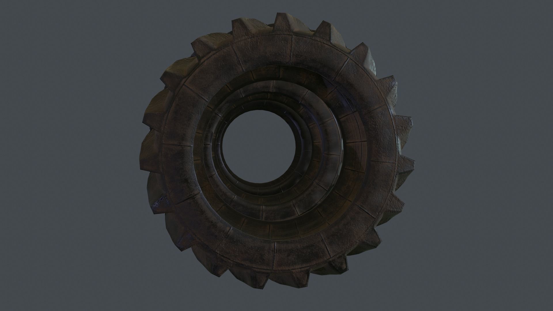 Tractor Tire PBR Game Ready Low-poly 3D model_9