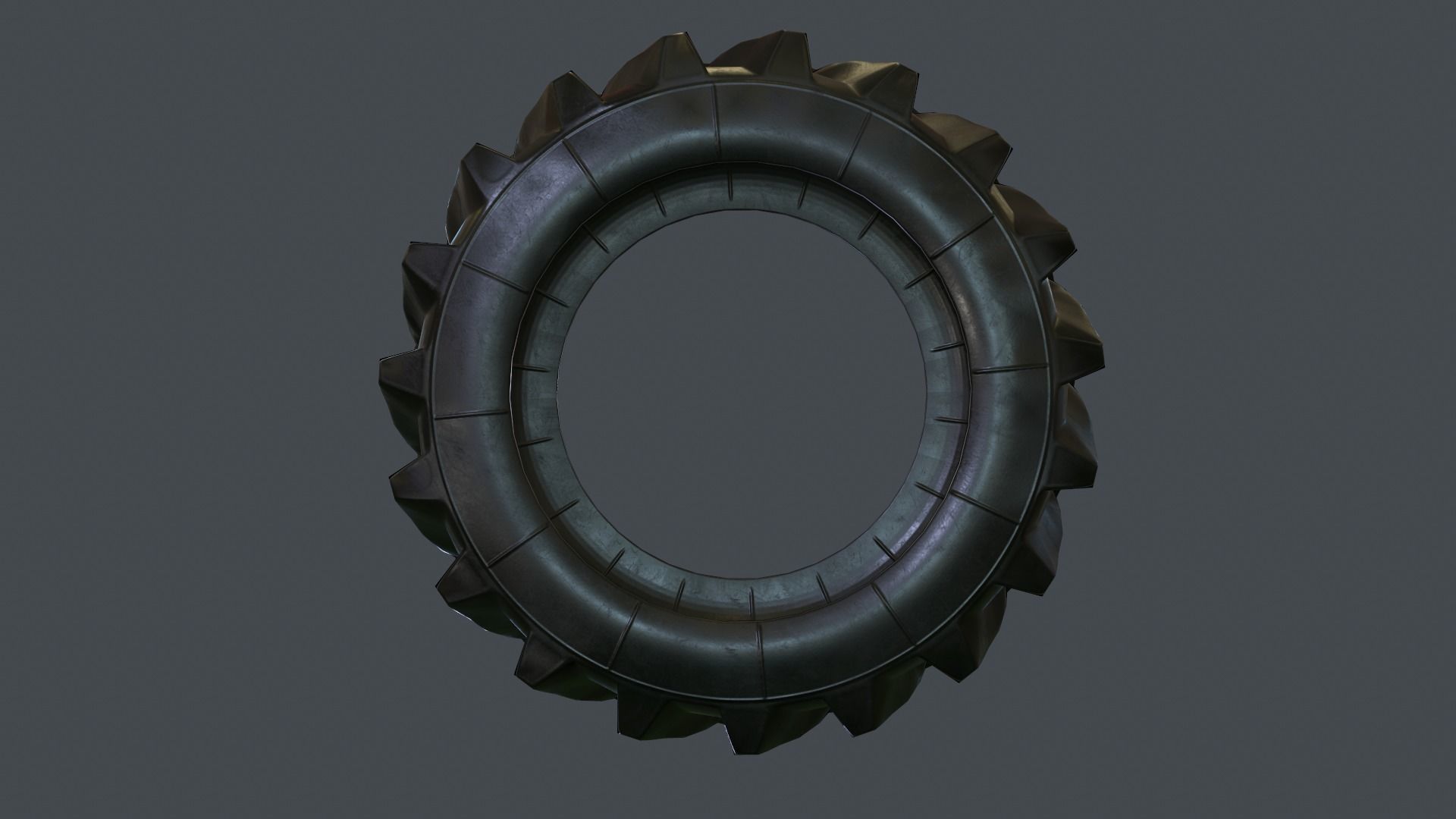Tractor Tire PBR Game Ready Low-poly 3D model_4