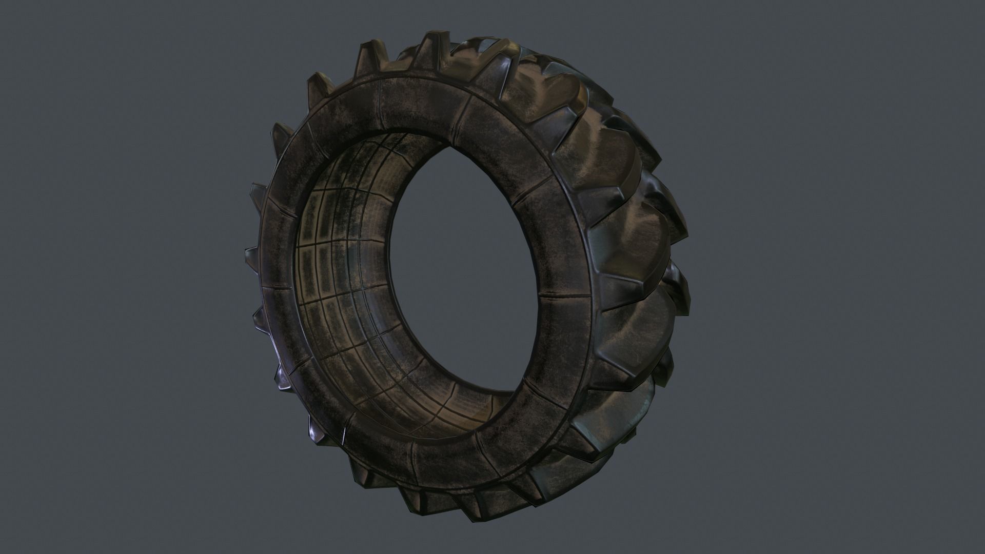 Tractor Tire PBR Game Ready Low-poly 3D model_7