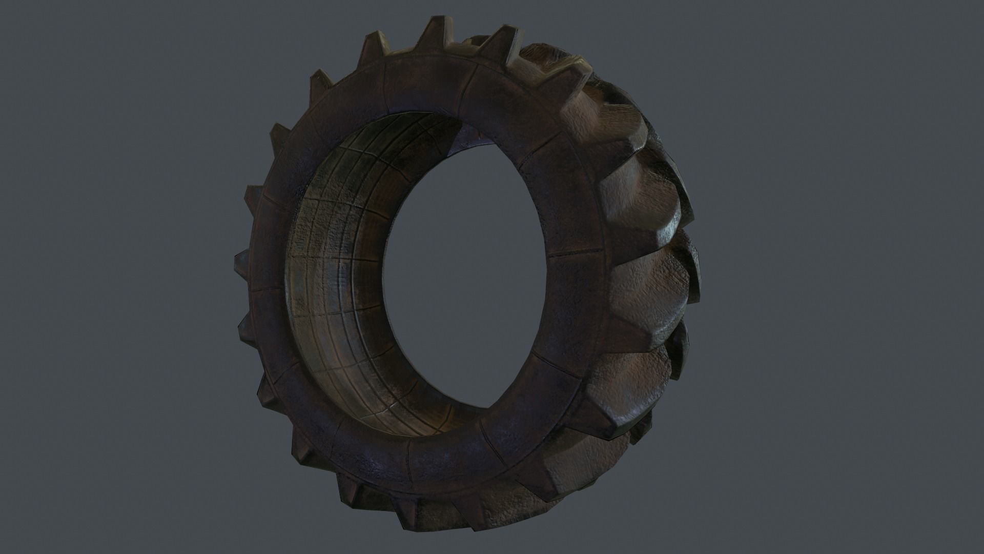Tractor Tire PBR Game Ready Low-poly 3D model_6