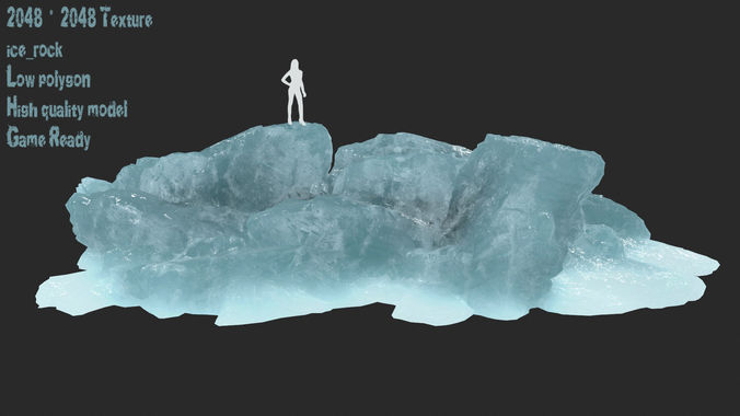 iceberg chunk of aquamarine Low-poly 3D model