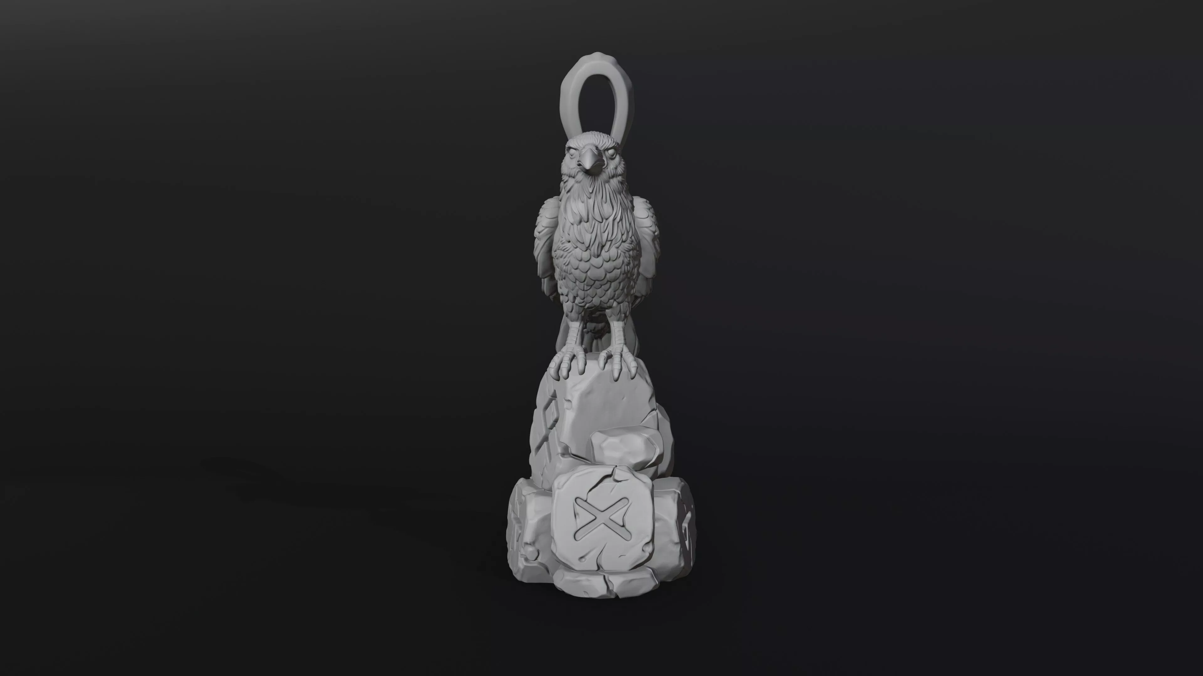 Raven Rune Dice Pendant 3D Print Model 3D print model
