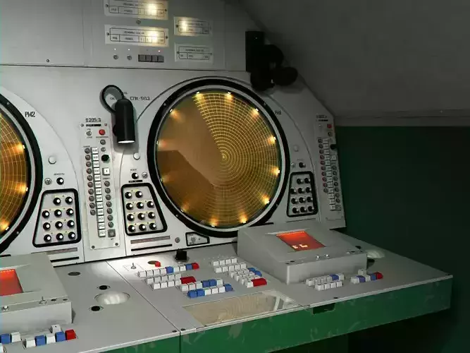 9S467 Soviet radar post Low-poly 3D model