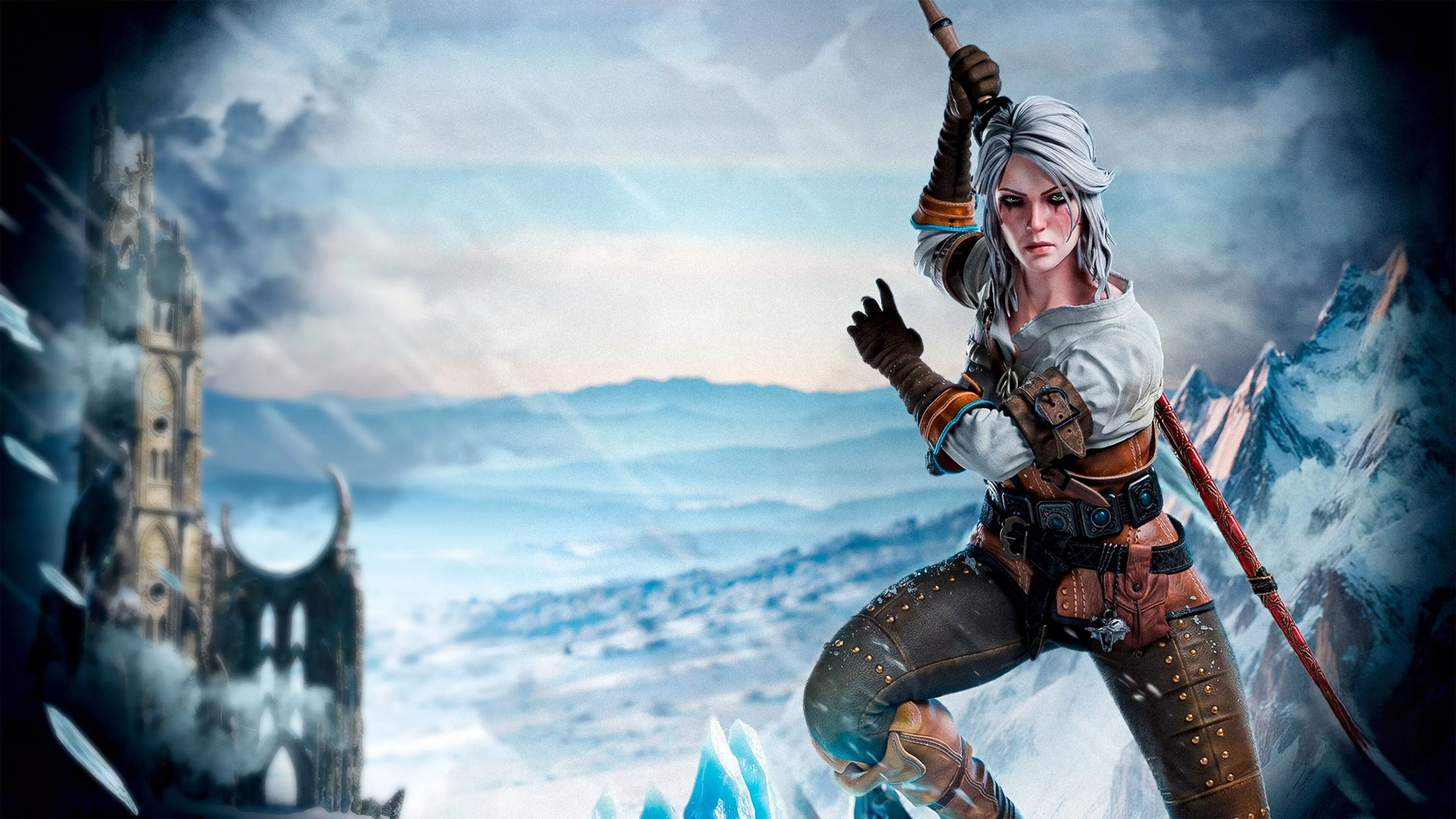 The Witcher - Ciri - Full Statue and Bust 3D STL 3D print model