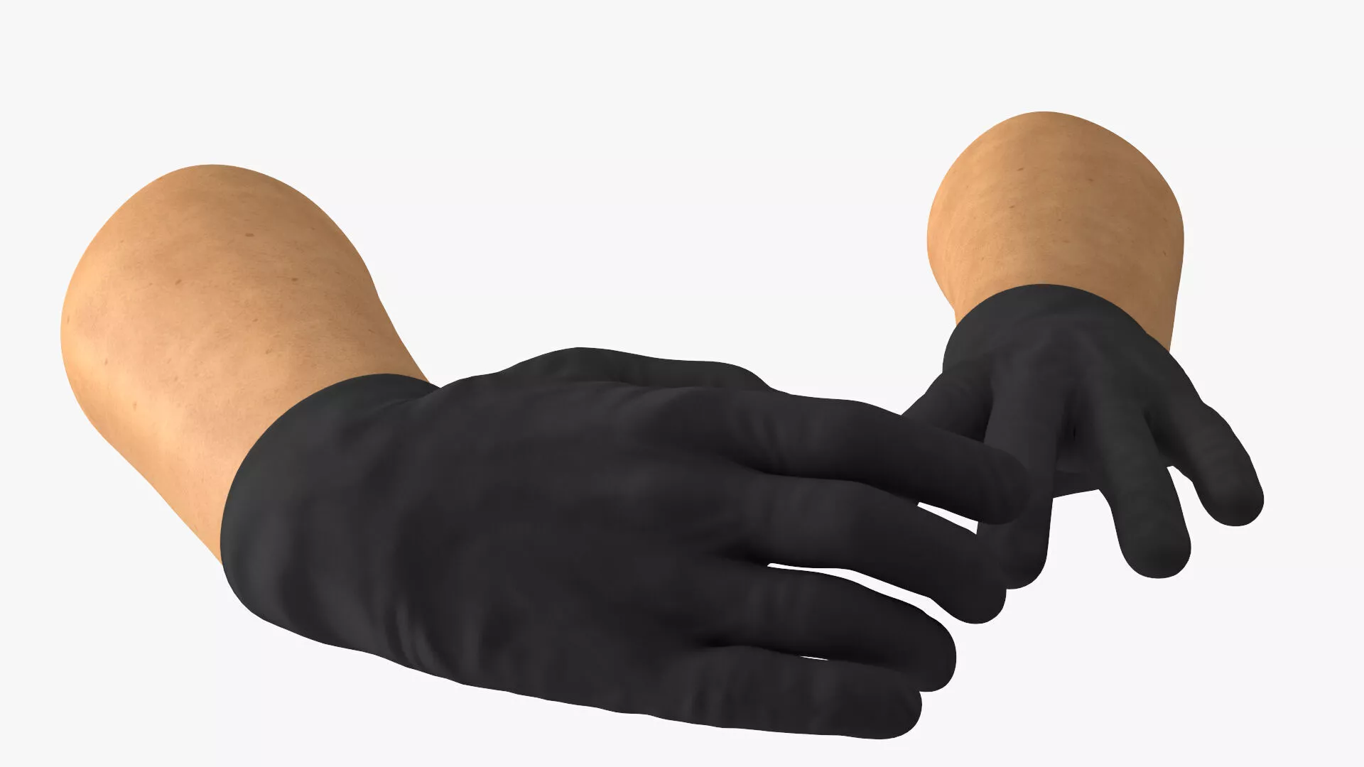 Gloved Hands Medical Black Rigged for Cinema 4D 3D model