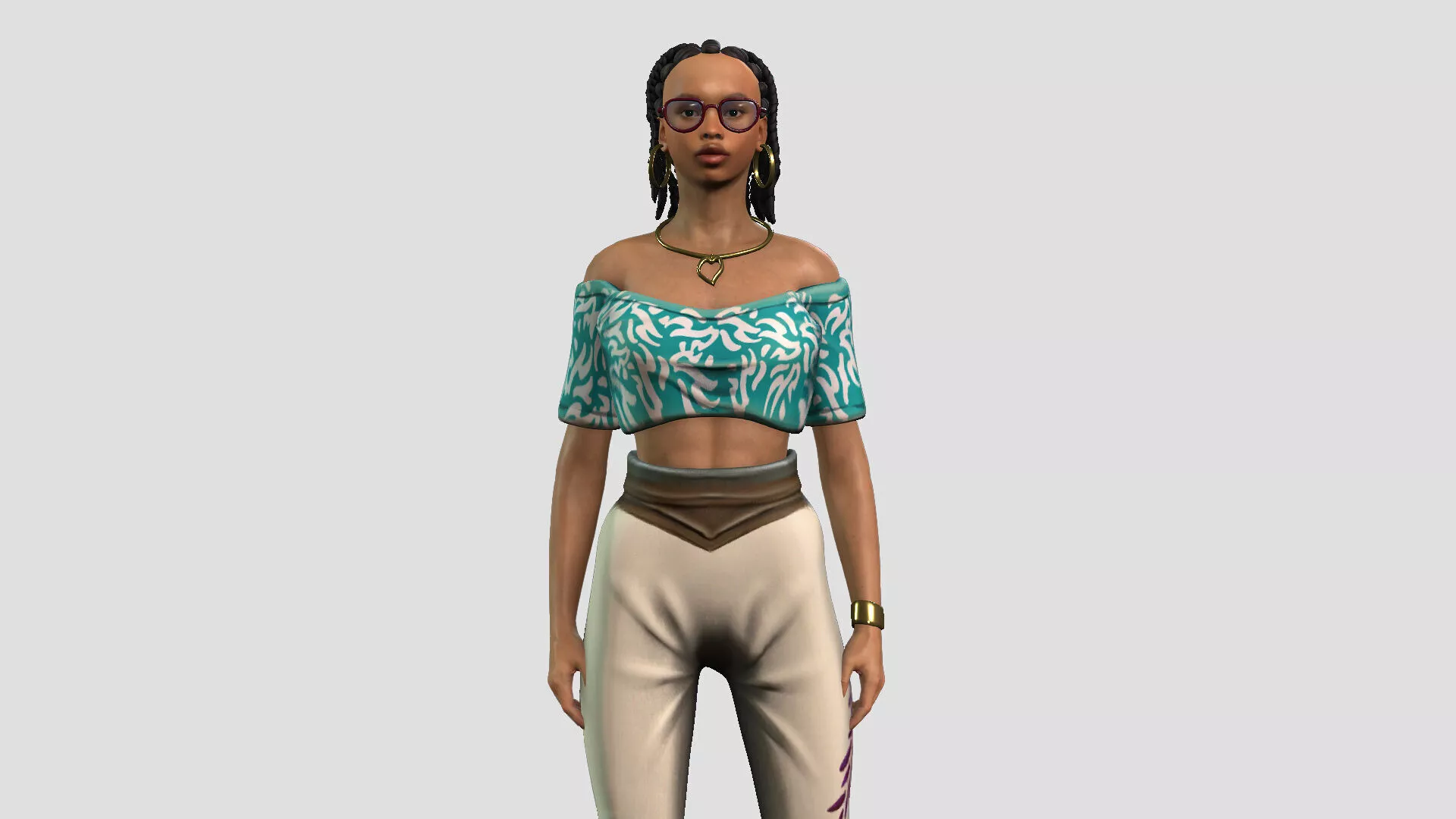 Game Ready Beautiful African Woman 3D model