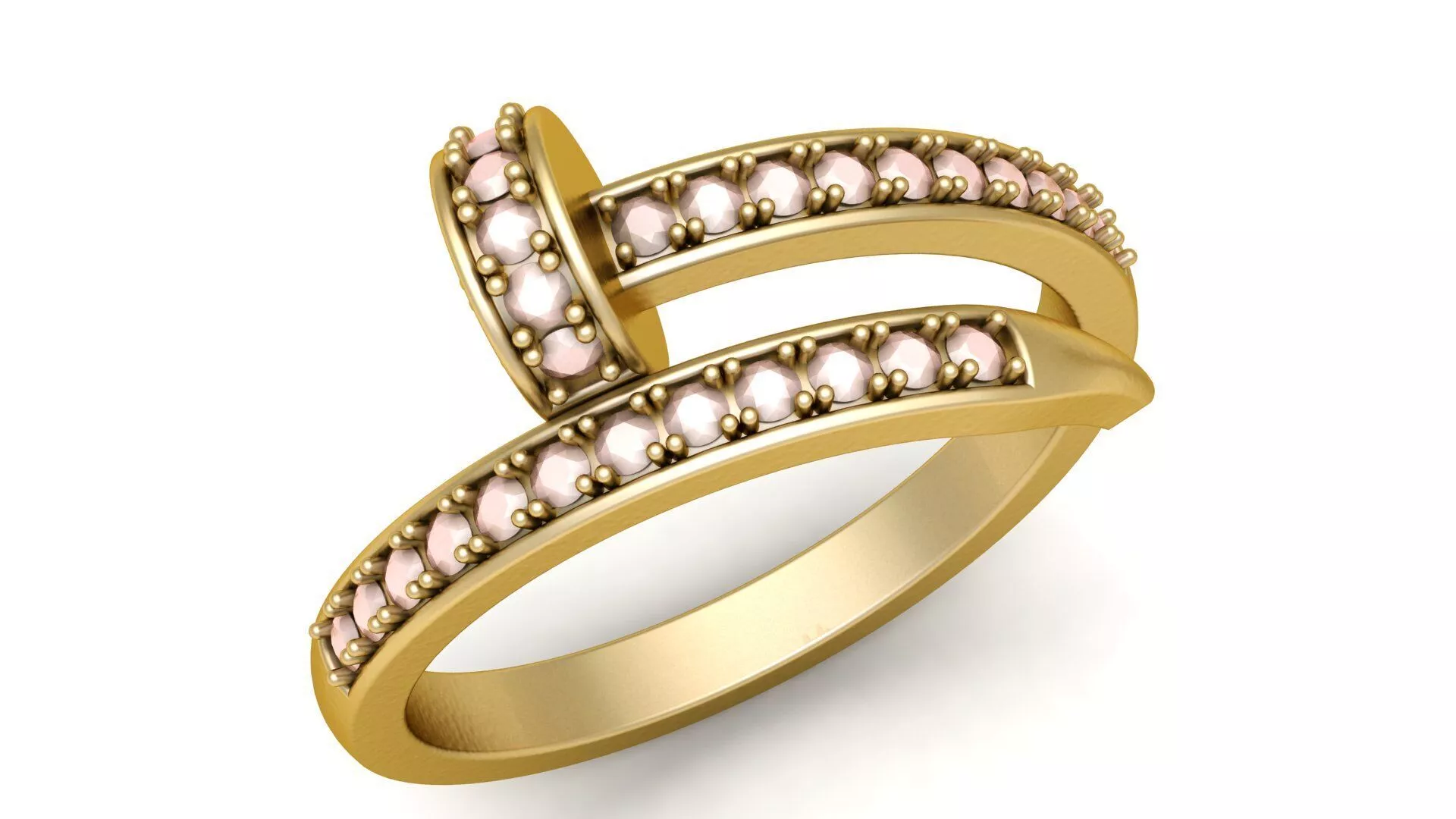 18K Gold Nail Ring CAD Model for Jewelry Printing - 12sizes 3D print model