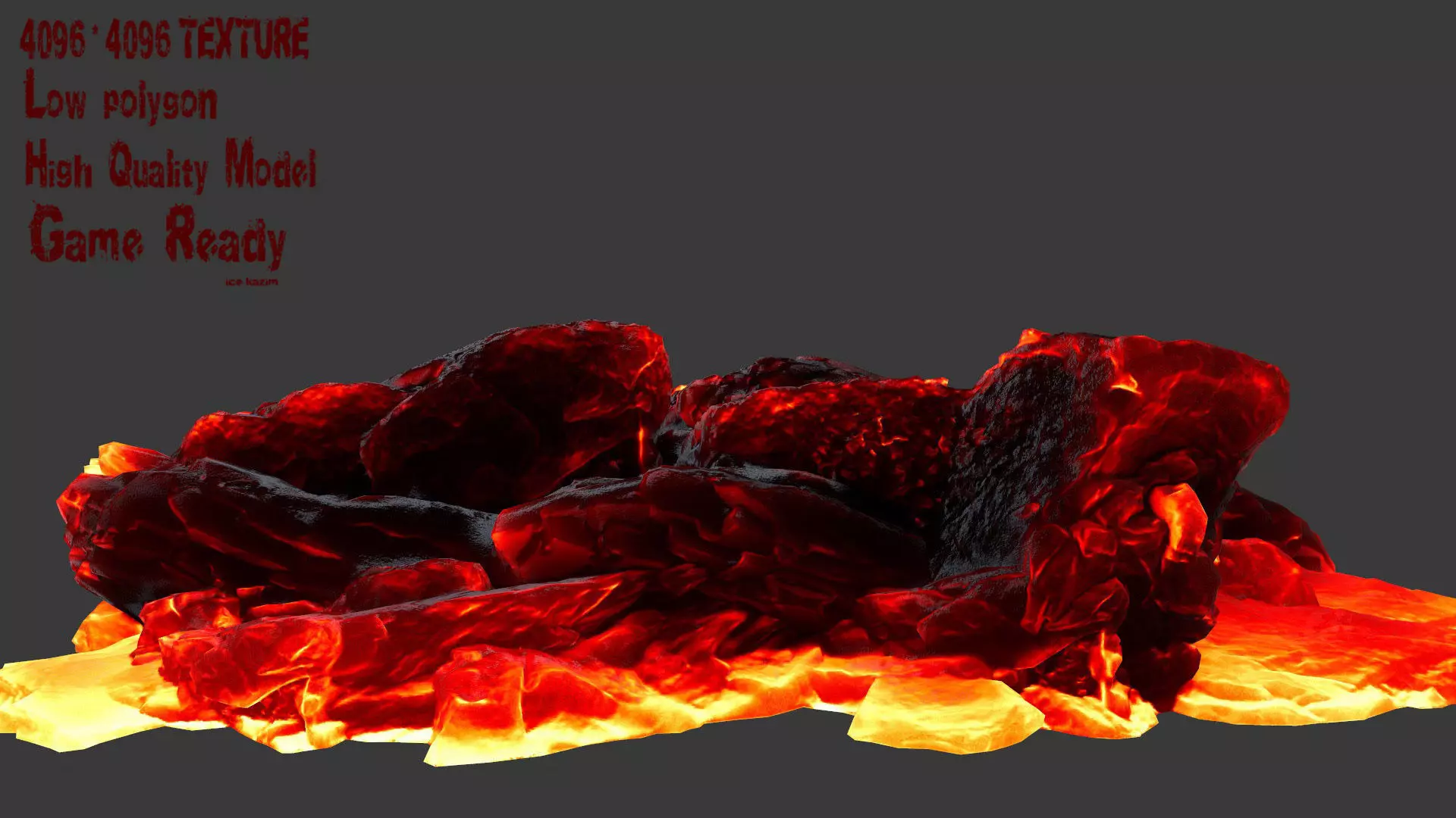 Lava Rock Low-poly 3D model_0